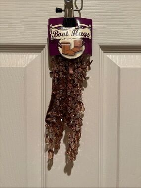 Boot Hugs Crystal Beaded Boot Cuff in Rose Brown